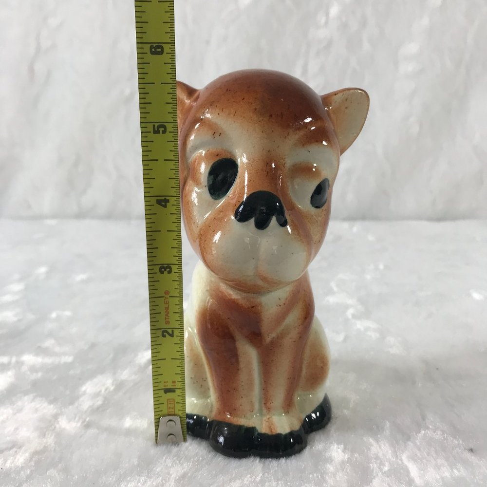 Vintage Ceramic Painted Dog Puppy Statue Big curious eyes - Picture 7 of 7
